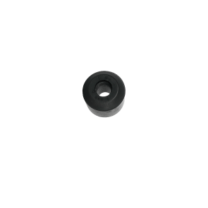 A small, black, cylindrical rubber grommet from the MS02-PA Series with a hole in the center, shown on a white background. Suitable for applications like Magnetic Float Sensor assemblies. by Standex Detect