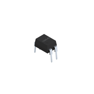 A small, black, rectangular electronic component with four silver pins, likely an SMP-45 Photo-MOSFET relay or integrated circuit, shown on a white background. by Standex Detect