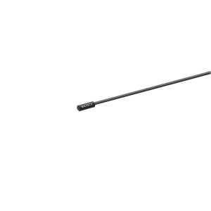 A single thin, black metal rod from the MK20/2 Series with a small cylindrical end labeled HR12.17, shown on a plain white background, often used as a Reed Sensor. by Standex Detect