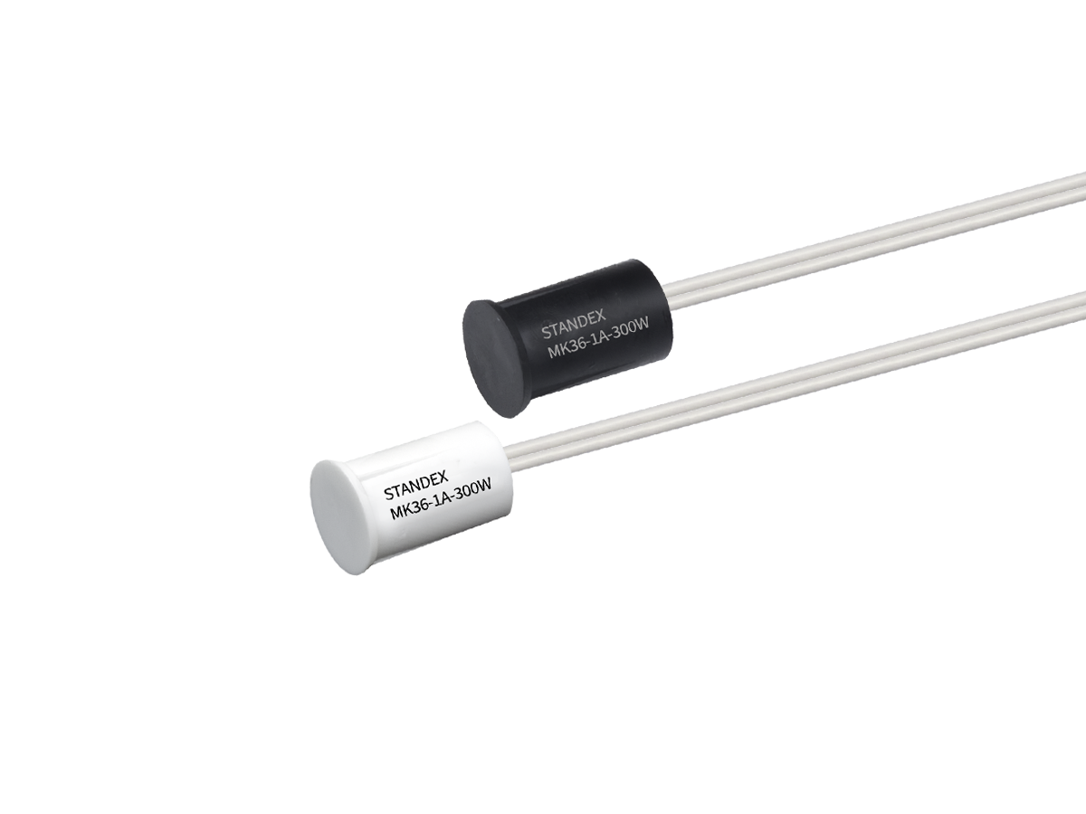 The MK36 Series Reed Sensor is a miniature recessed magnetic sensor that is designed for installation in a ø3/8” hole or in a ø3/4. When using an adapter, the sensor is designed for a press fit installation that utilizes crush ribs to retain the sensor in the installation hole.